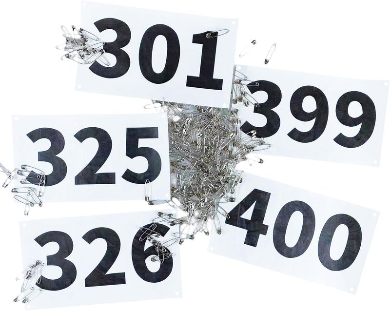 UISKOOPW Tyvek Race Bibs Running Numbers with Safety Pins, Audition Numbers|Tryout Numbers 1-500 for Marathon Runners Events Sports Games - Image 4